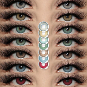 아이셰어 귀여운 디스플레이 콘택트 렌즈 핀셋 착용 케이스 블루 레드 그린 컬러 아이 렌즈 눈 관리 키트 홀더 용기 - Product Image 1