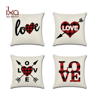 Housse de coussin personnalisée de la série Sweetheart, <span class=keywords><strong>mots</strong></span> d'amour imprimés, vente en gros en Chine, housse de coussin pour la Saint-Valentin, flèches - Product Image 2