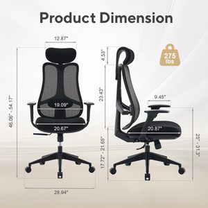 Chaise de bureau ergonomique pivotante multifonctionnelle en maille au design contemporain, confortable et pratique, pour le personnel – Vente en gros - Product Image 2