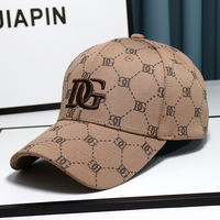 Casquette de baseball rétro à imprimé intégral, broderie de lettres, large bord, en coton, réglable, unisexe, protection solaire, vente en gros