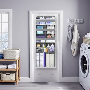 <b>Extra</b> <b>Large</b> Over the Door Organizer with Clear Pockets - 8 Compartments Hanging Organizer for Bathroom Bedroom Closet - Product Image 2