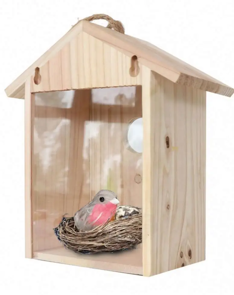 Kustom ramah lingkungan menggantung daur ulang kerajinan kayu yang belum selesai kayu rumah burung