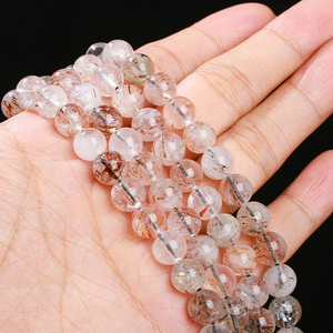 JD GEMS 半貴石 6mm <span class=keywords><strong>8mm</strong></span> <span class=keywords><strong>10mm</strong></span> 天然 ブラック スーパーセブンクォーツ ストーンビーズ ジュエリー制作向け - Product Image 6