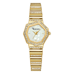 Montre octogonale en cristal pour femmes, bracelet en acier inoxydable, montre-bracelet à quartz analogique, élégante et tendance, 30 mm - Product Image 2