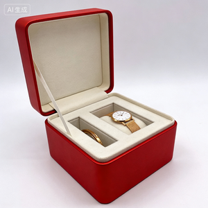 Boîte à montre rectangulaire de protection en cuir PU à rabat pour coffret cadeau de montre, collier et bague - Offre Spéciale - Product Image 4