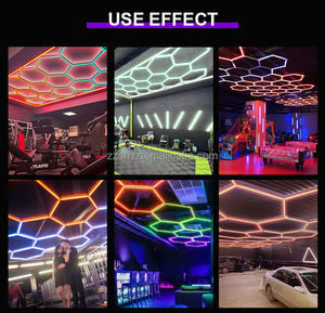 <span class=keywords><strong>Luces</strong></span> LED Hexagonales RGB SUEZ DIY, Clasificación IP54, Material de Aluminio+PC, Luz Nocturna Vibrante con Cambio de Color para <span class=keywords><strong>Taller</strong></span> o Sala de Juegos - Product Image 3