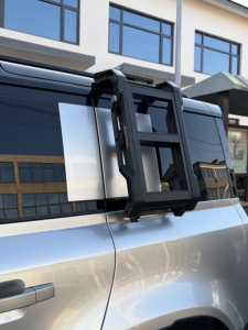 Scala Laterale Pieghevole Bloccabile Rinforzata per Fuoristrada, Ricambi per Modifiche Auto Land <span class=keywords><strong>Rover</strong></span> <span class=keywords><strong>Defender</strong></span> 90 110 130 2020-2026 - Product Image 2