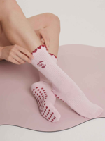 Chaussettes de yoga antidérapantes en tricot respirant personnalisées POPSOX pour femmes avec logo brodé