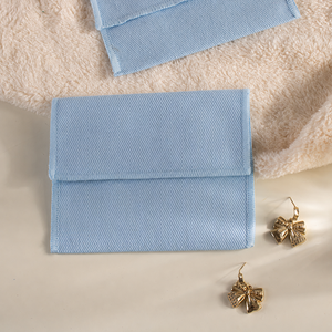 Étiquette en tissu personnalisable en sergé de coton, bordure sertie, fil non détachable, pochettes épaisses pour bijoux et boucles d'oreilles - Product Image 2