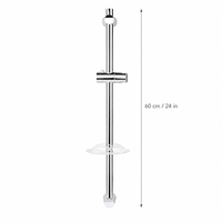 Barre de douche coulissante en acier inoxydable avec porte-savon intégré pour la rénovation de salles de bain d'appartements et la distribution aux revendeurs
