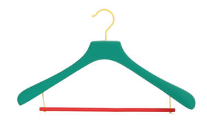 ไม้แขวนเสื้อสูทไม้แท้เคลือบยางทรงกลม ดีไซน์หรูหราสำหรับร้านเสื้อผ้าบูติก ไม้แขวนเสื้อคุณภาพสูงหลากสี - Product Image 2