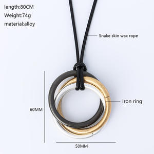 Colliers et pendentifs Vintage longues chaînes autour du cou pour femmes 2022 mode cercles ronds bijoux gothiques produits tendance - Product Image 2