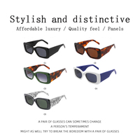 Gafas de Sol de Acetato UV400 Rectangulares Pequeñas con Patillas Anchas, Diseño Retro y Moderno, Ecológicas, para Estilo Urbano, Venta al por Mayor