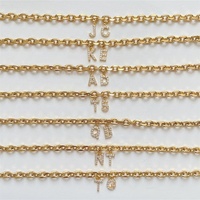 MICCI – collier personnalisé en acier inoxydable plaqué or 18K avec lettres glacées de l'alphabet, pendentif en diamant, monogramme Initial, vente en gros