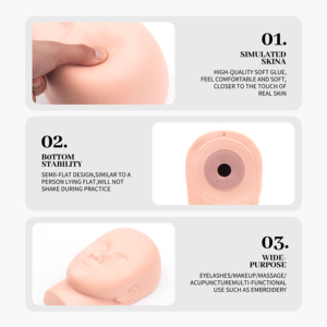 XIUSUZAKI Moule Modèle Humain Tête Formation Maquillage Modèle <span class=keywords><strong>Yeux</strong></span> En Caoutchouc, Cils Du Visage, Et Extension <span class=keywords><strong>De</strong></span> Cils Maquillage Pratique Tête - Product Image 3