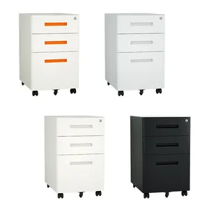 Mobile Pedestal 3 Drawer Mobile Cabinet Metal Rolling Pedestal Movable Office Storage Mobile Filing Cabinet