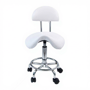 Saddle Chair Rolling Swivel Chair Wheels Hydraulic <b>Stool</b> PU Leather Modern <b>Height</b> <b>Adjustable</b> 360 Degree Rotation for salon - Product Image 3