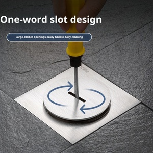 Trampa de suelo DN110 de acero inoxidable 304 moderna, tubo de drenaje de limpieza de 12*12cm, engrosado para baño y balcón - Product Image 3