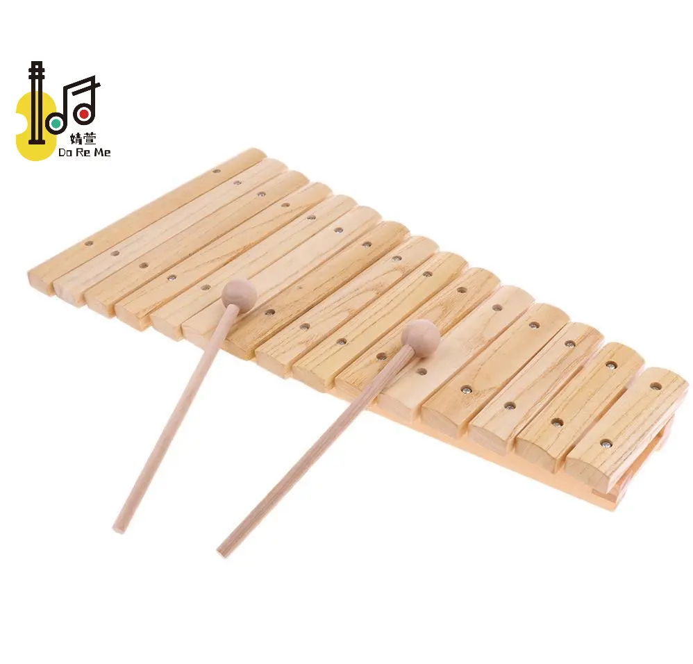 Orff instrumentos musicais de percussão xilofone com 15 notas xilofone de madeira 2 martelos xilofone brinquedos para crianças grande presente
