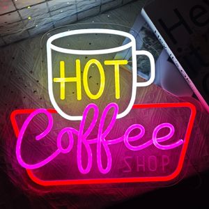 Hot Coffee Letreros Neon LED dimmable USB powered ambient <b>light</b> store <b>window</b> decoration <b>light</b> street indicator <b>light</b> Customized - Product Image 4