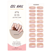 Autocollants pour ongles en gel œil de chat Huzi - Kit de manucure à domicile réutilisable - Gel semi-durci longue durée - Enveloppes pour ongles en gel