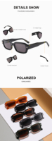 Nouvelles Lunettes de Soleil Polarisées UV400 Carrées Vintage en Acétate à Monture Complète, Design 2026, pour Hommes et Femmes au Quotidien