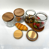 Bocaux en verre avec couvercle en bambou hermétique pour la vente en gros, contenants de cuisine écologiques de qualité supérieure pour la farine, le sucre, les épices et les grains de café