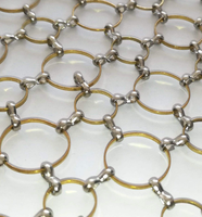 Maille métallique décorative tissée en spirale bicolore, cadre personnalisé en acier inoxydable, découpe de treillis à maillons de chaîne