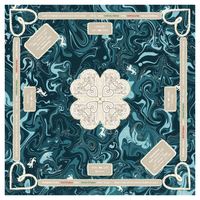 Tapis de mahjong vert résistant à l'eau en néoprène, série Fourwindssocial, motif fleur de cerisier, pour mahjong américain
