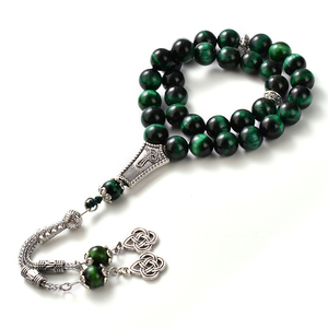 YS376 <strong>Emerald</strong> Green Tiger Eye Rosary Tasbih Tasbeeh Tiger Eye <strong>Beads</strong> Rosaries Bulk Green Tiger Eye Islamic Muslim Prayer <strong>Beads</strong> - Product Image 5
