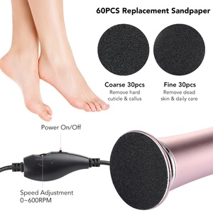 12V Pink Black US UK EU <b>Plug</b> Electric Foot Callus Remover with 60 Pcs <b>Replacement</b> Sandpaper - Product Image 4