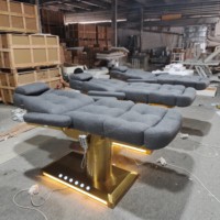 Vente chaude 3 lit de massage motorisé lit de beauté électrique à base d'or lit de cils de salon de spa