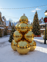 Boule miroir de Noël gonflable, ballon disco métallique brillant, sphère flottante géante en PVC, décoration de fête d'événement, fourniture personnalisée