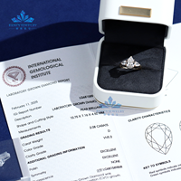 Bague de fiançailles en diamant de laboratoire Rhiannon Petite, trois pierres, qualité supérieure, certificat Au 750, pour femmes