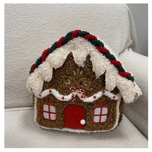 Coussin de Noël personnalisé en forme de <span class=keywords><strong>maison</strong></span> en pain d'épices saisonnier - Product Image 1