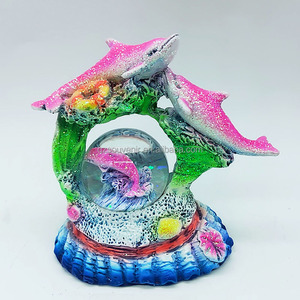 ของตกแต่งโต๊ะในบ้านลายสัตว์ทะเลเรซิน,รูปปลาโลมาแก้ว<span class=keywords><strong>ลูก</strong></span>โลกหิมะฟลอริดาเลือกได้ตามต้องการ - Product Image 2