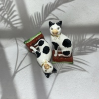 Figurine de chat noir mignonne en céramique personnalisée 2025, faite à la main, 3D, moderne, européenne, imperméable, décoration d'intérieur, cadeau, vente chaude