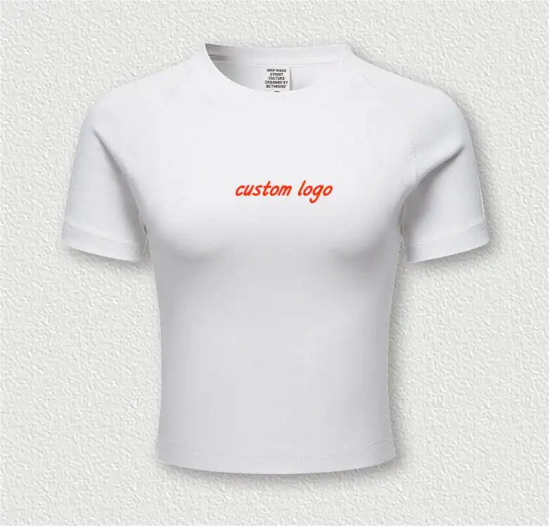 High Quality Women's Cotton T-Shirt round Neck Raglan Sleeve Crop Top Basic Color Block Slim Fit Design