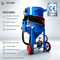 Machine de sablage à pression portable BANMO, équipement de décapage de la rouille pour le décapage de la rouille des surfaces métalliques et la préparation à la peinture