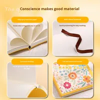 Cuaderno con Cubierta de Cuero Pintado a Mano, Grueso, Tamaño A5, para Estudiantes Universitarios, Exámenes de Posgrado, Exámenes de Servicio Público
