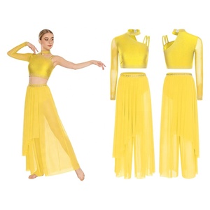 Conjunto de Danza Lírica para Mujer: Top Corto y Pantalones Holgados para Actuaciones de Danza Moderna - Fabricante de Vestuario de Danza - Product Image 5