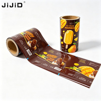 Film d'emballage pour crème glacée imprimé sur mesure JIJID, film plastique de qualité alimentaire pour emballage de sucettes glacées, de glaces et de desserts congelés