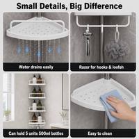 Étagère de rangement télescopique d'angle à 4 niveaux réglable sur pied pour salle de bain et toilettes