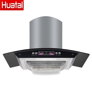 Campana extractora de vidrio curvo Huatai, campana extractora eléctrica de pared con ventilación, 600 mm, chimenea vertical para cocina - Product Image 1