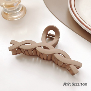 Copricapo da donna color caffè al latte autunno e inverno clip artiglio per capelli da bagno artiglio per capelli grande clip di squalo accessori per capelli all'ingrosso - Product Image 3