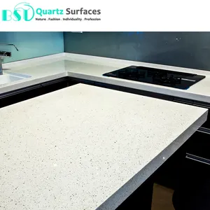 Bán buôn pha lê trắng lấp lánh <span class=keywords><strong>Quartz</strong></span> slab cho nhà bếp và Vanity bàn sàn nhân tạo thiêu kết đá - Product Image 1