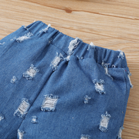 Nouvel ensemble de vêtements d'été pour filles, chemise blanche et short en jean, tenue 2 pièces, été 2026