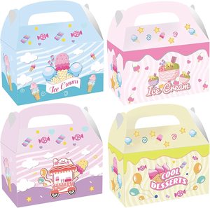 Cartoon Cow, ice cream Portable Cookie Candy Sweet Paper Packaging Box With Handle