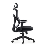 Chaise de bureau ergonomique moderne JOHOOFURNITURE avec appui-tête en maille, base pivotante réglable en hauteur, coussin épais pour salle de conférence