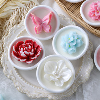 Velas Aromáticas Personalizadas en Frascos de Yeso con Forma de Flor, Hechas a Mano, Decoración para el Hogar, Recuerdos para Bodas y Fiestas